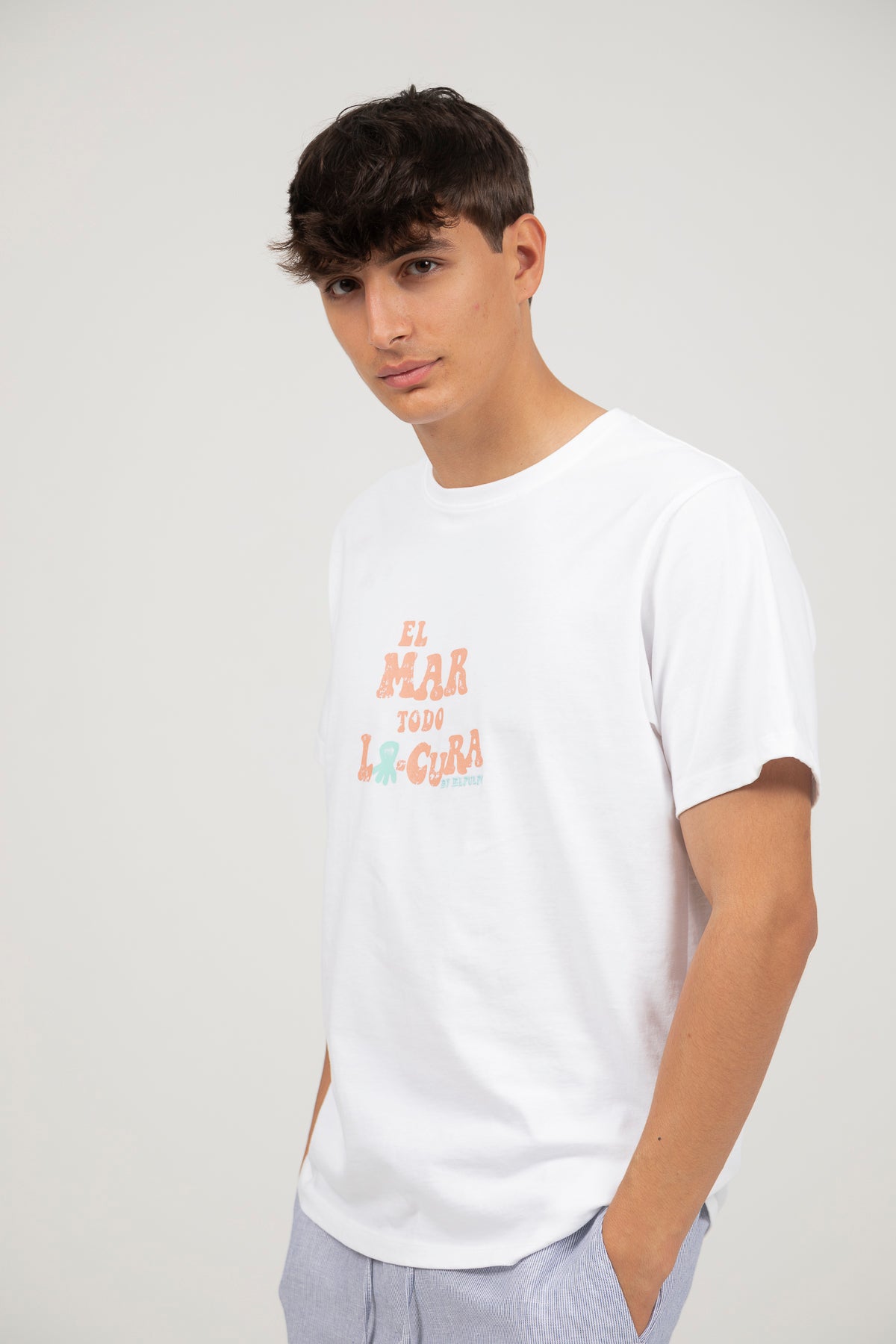 Camiseta El Pulpo Hombre El Mar Todo Locura Blanco · imagen 1