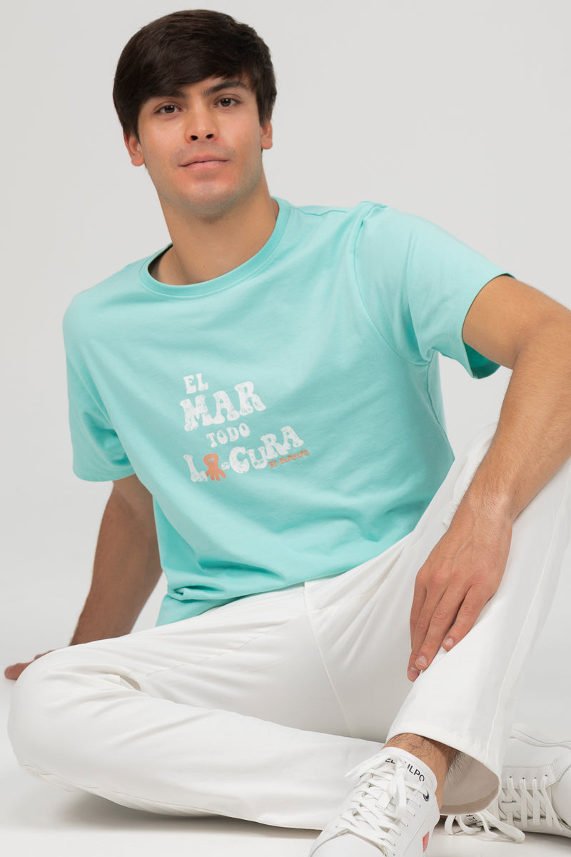 Camiseta El Pulpo Hombre El Mar Todo Locura Verde
