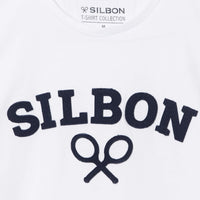 Thumbnail for 124611 Camiseta Silbon Hombre Raqueta Media Blanca