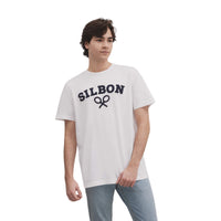 Thumbnail for 124611 Camiseta Silbon Hombre Raqueta Media Blanca