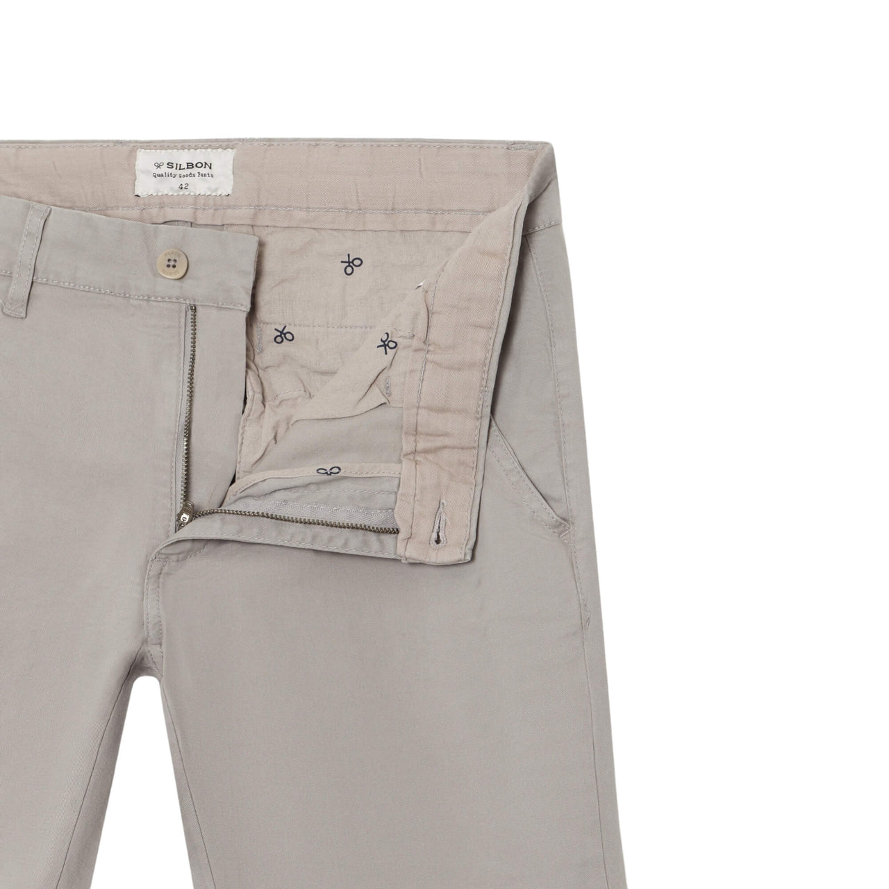 124865 Pantalones Silbon Hombre Pantalon Sport Chino Gris