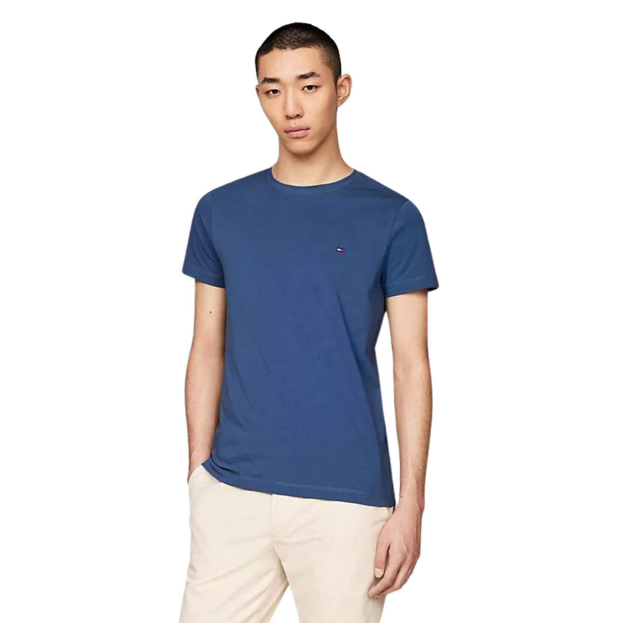 Mw0Mw10800Dbz Camisetas Tommy Hilfiger Hombre Stretch Slim Fit Tee