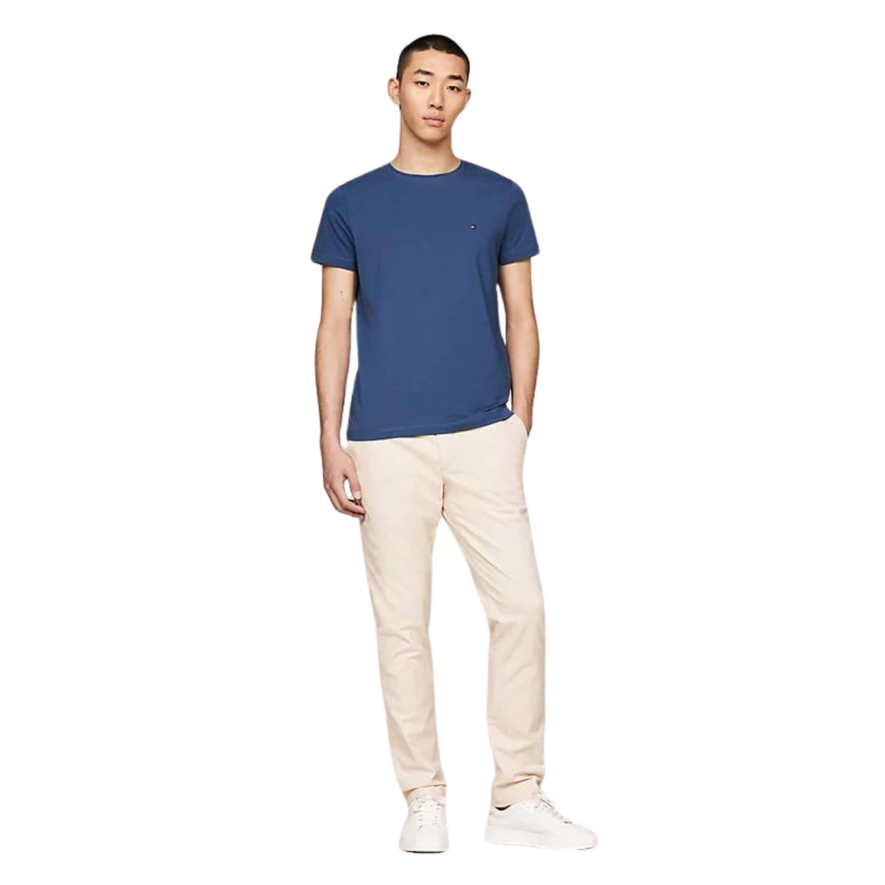 Mw0Mw10800Dbz Camisetas Tommy Hilfiger Hombre Stretch Slim Fit Tee