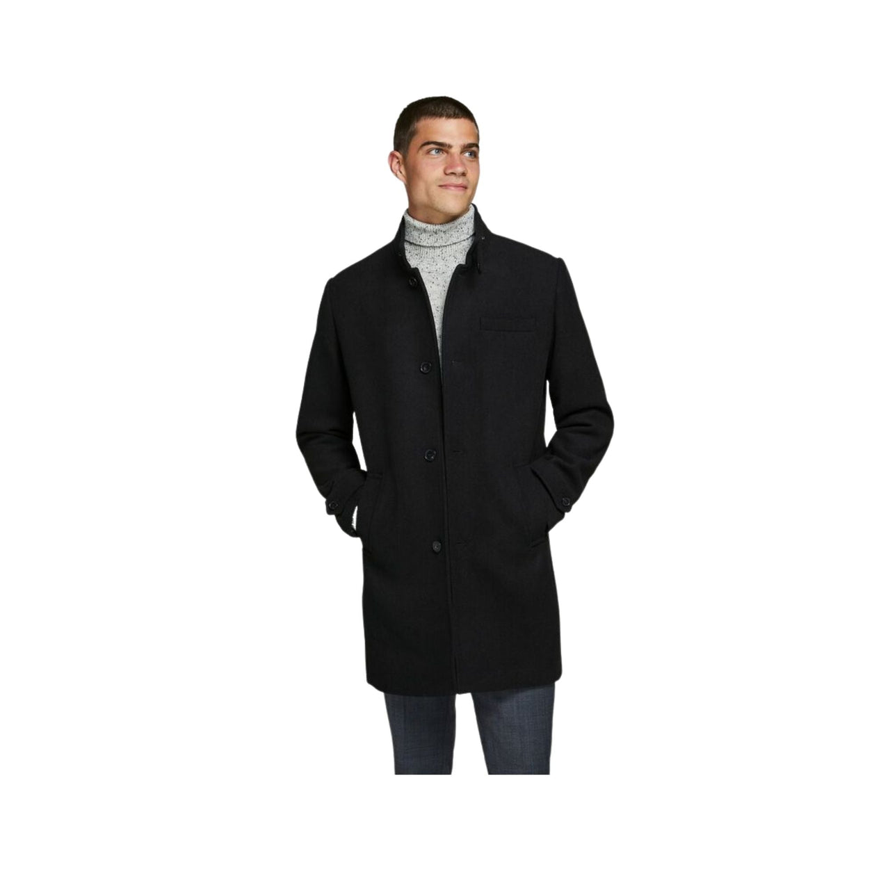 12177644BLACK Abrigo jack jones jprblamelton wool coat sn