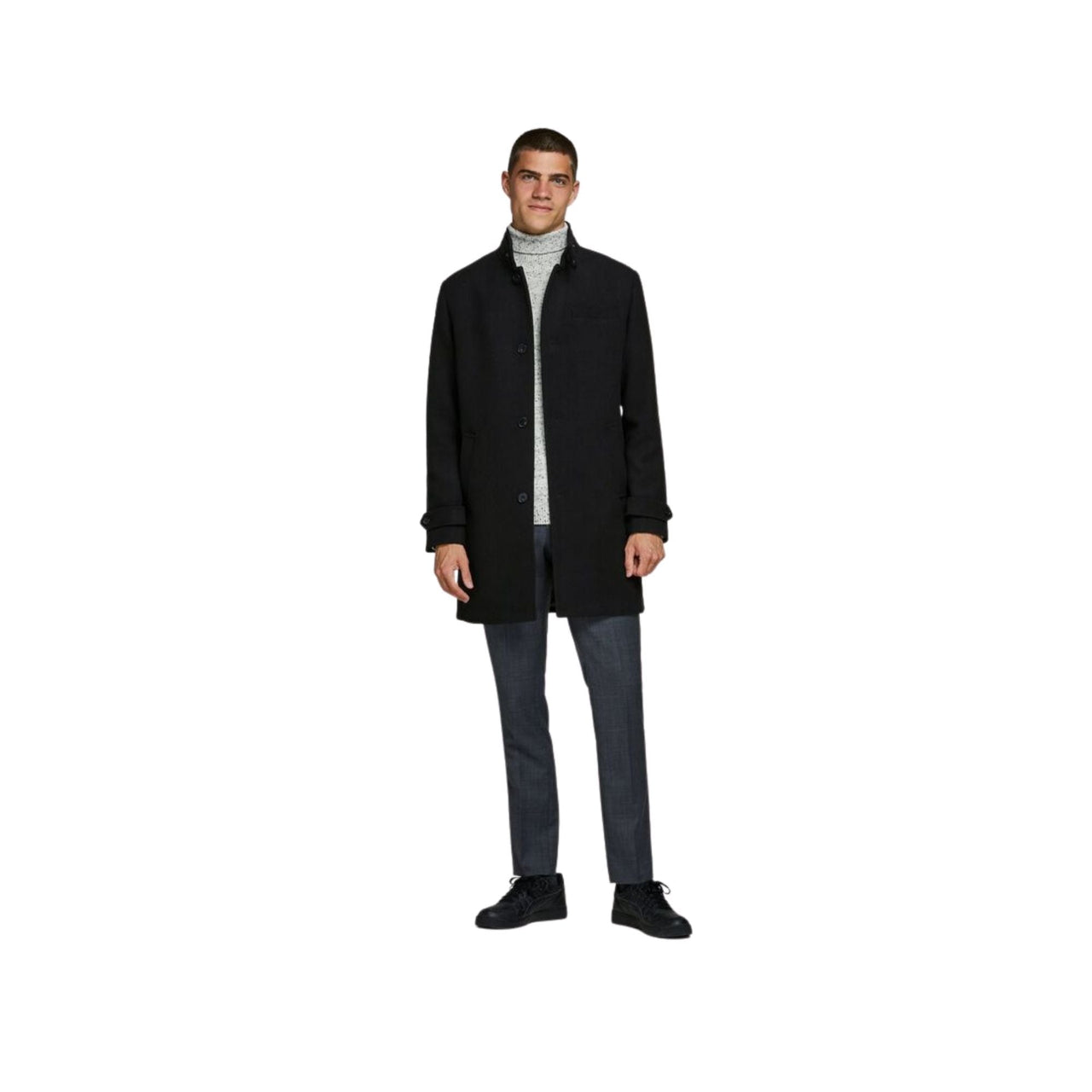 12177644BLACK Abrigo jack jones jprblamelton wool coat sn