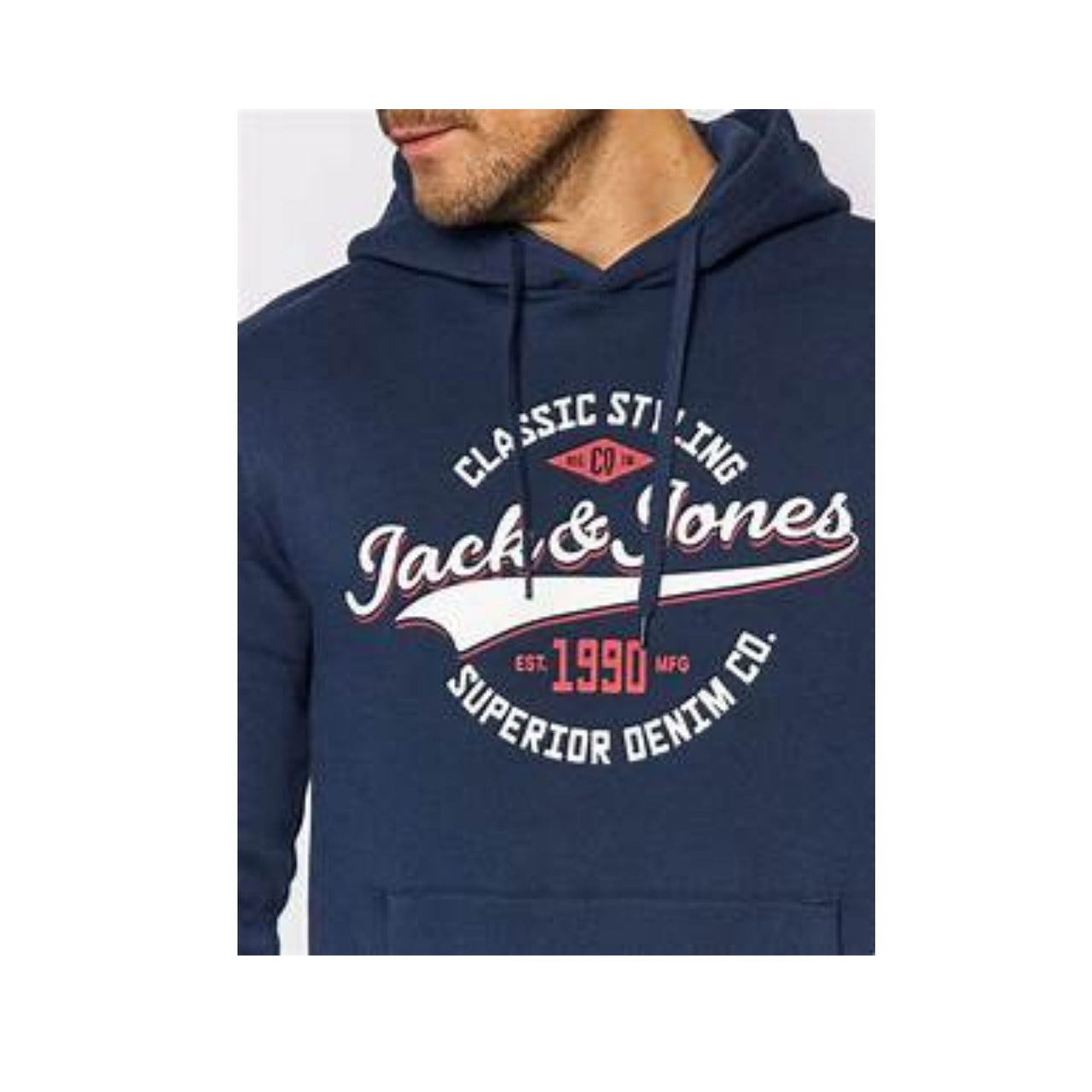 12189736NAVY BLAZER REG Sudadera jack jones jjelogo sweat hood 2 col 21/22 noos