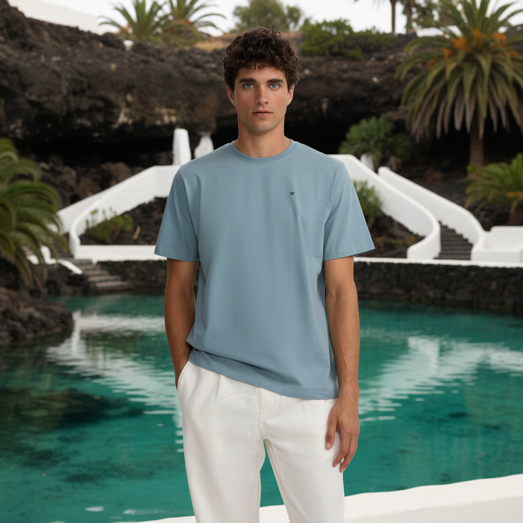 133764 Camisetas Silbon Hombre Minilogo Azul Indigo