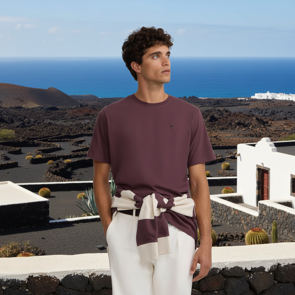 133765 Camisetas Silbon Hombre Minilogo Burdeos