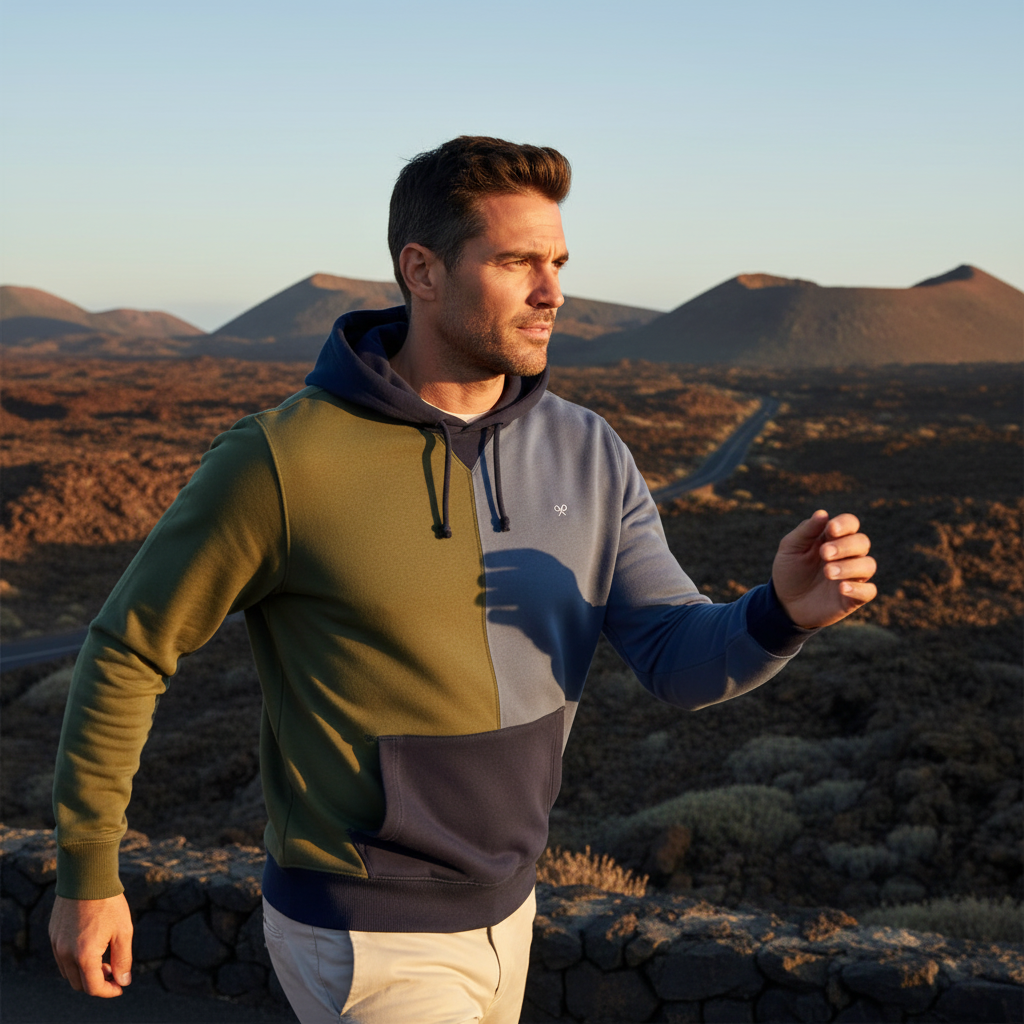 133866 Sudaderas Silbon Hombre Hoodie Multicolor Azul Verde