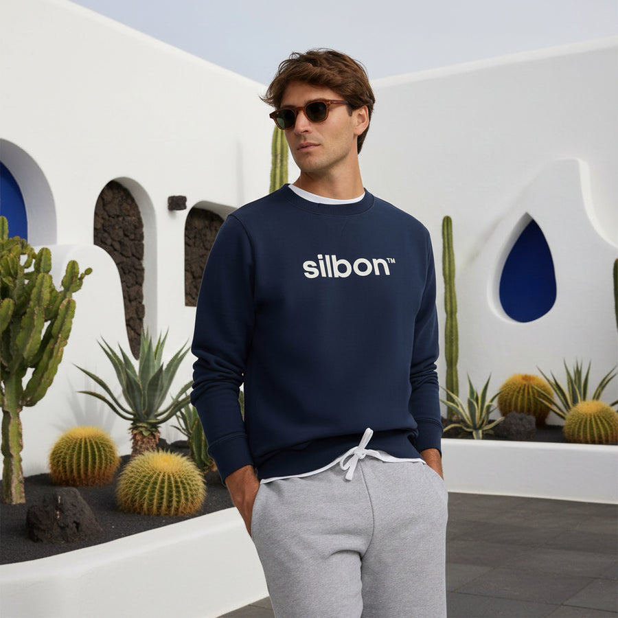 133900 Sudaderas Silbon Hombre Flock Azul Marino