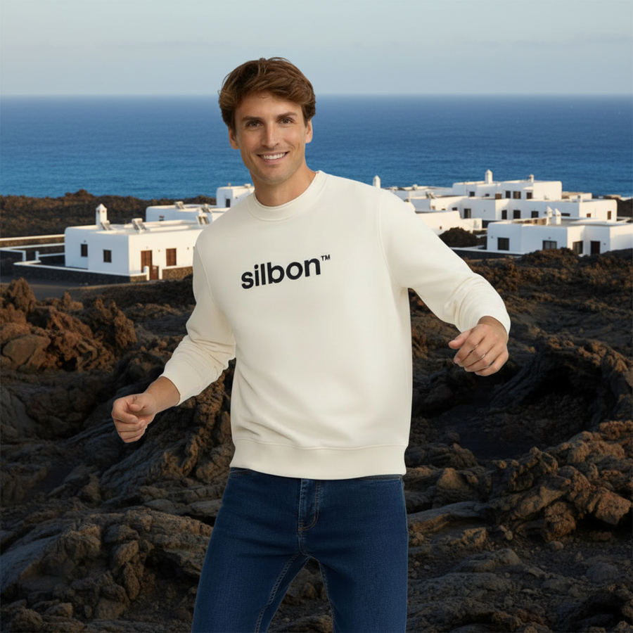 133899 Sudaderas Silbon Hombre Flock Crema