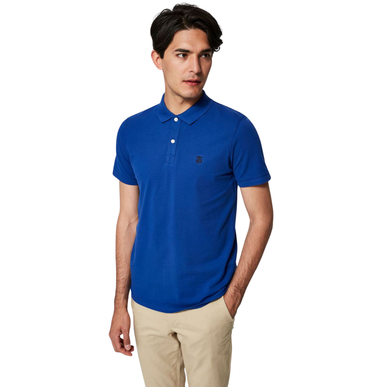 SLHARO SS EMBROIDERY POLO SELECTED