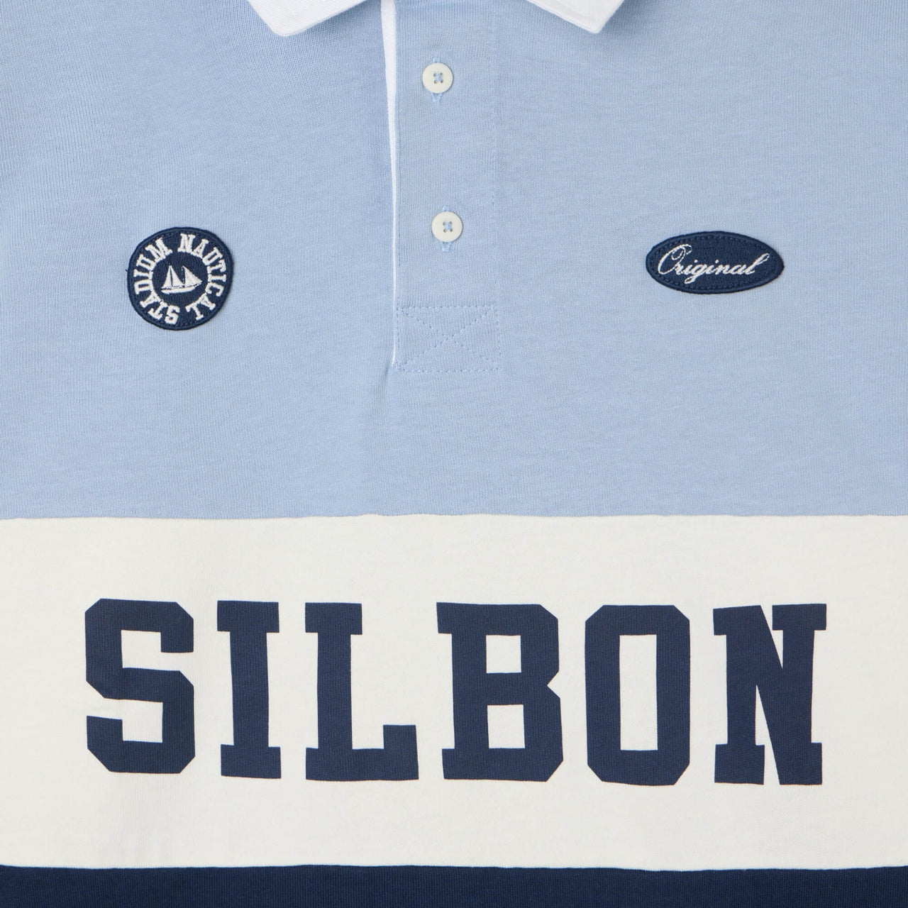 129694 Polos Silbon Hombre Clasico Rugby Celeste Azul Marino