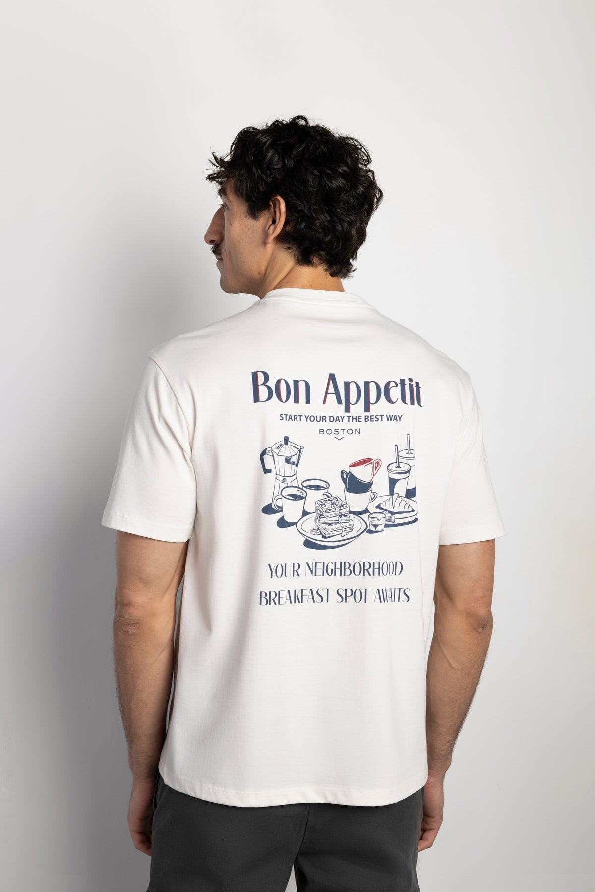 Camiseta Bon Appetit Blanco Roto | The Boston Brand · imagen 1