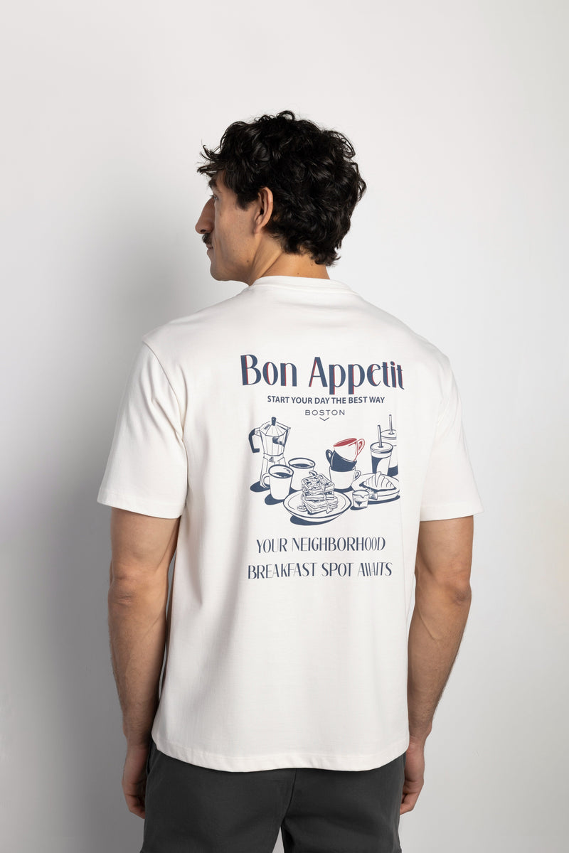 Camiseta Bon Appetit Blanco Roto | The Boston Brand