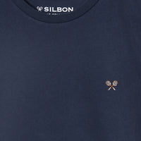 Thumbnail for 129998 Camisetas Silbon Hombre Raqueta Retro Sb Azul Marino