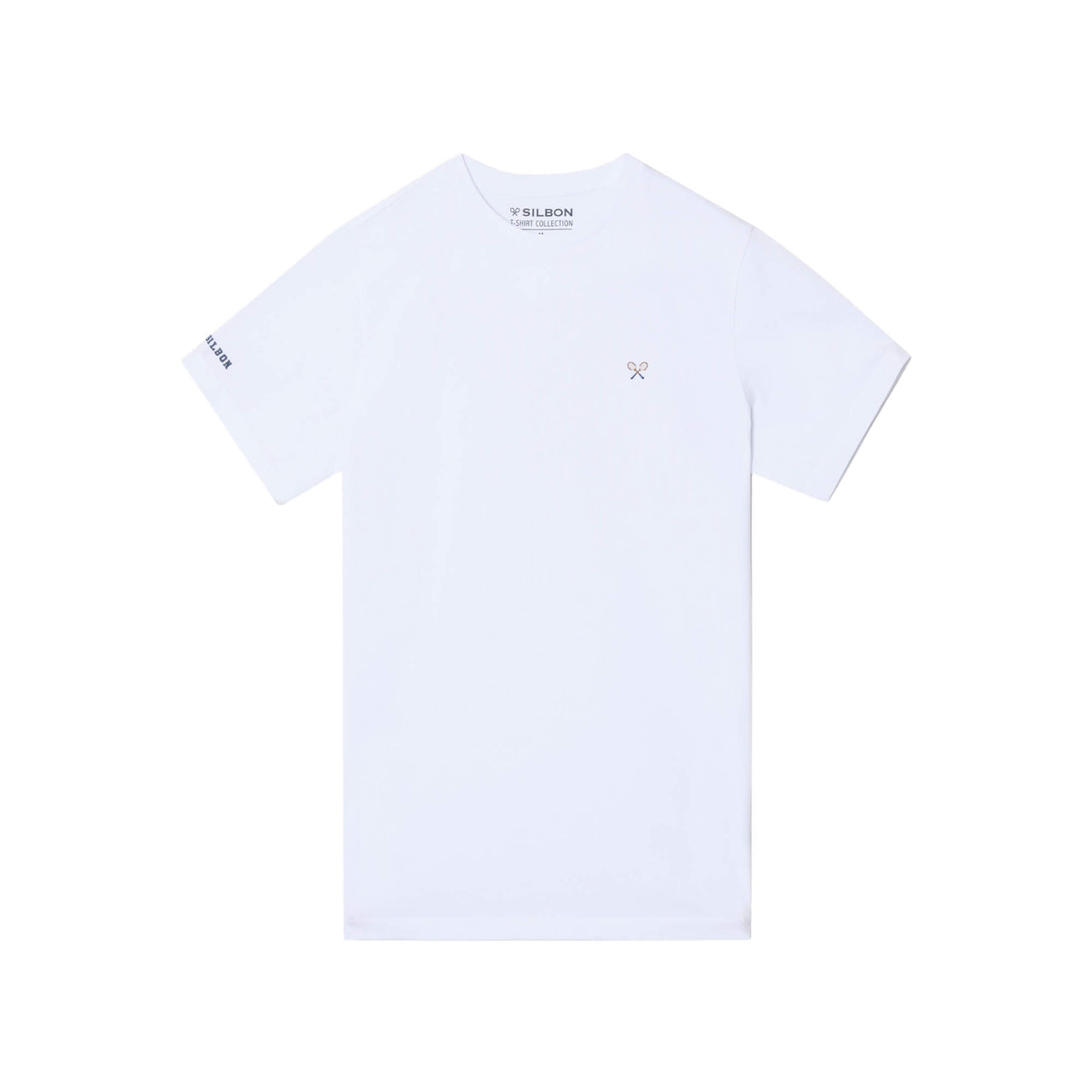 129997 Camisetas Silbon Hombre Raqueta Retro Sb Blanca