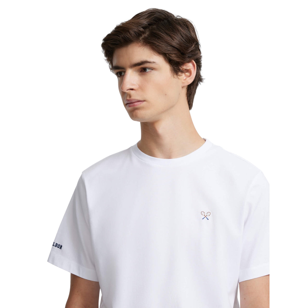 129997 Camisetas Silbon Hombre Raqueta Retro Sb Blanca