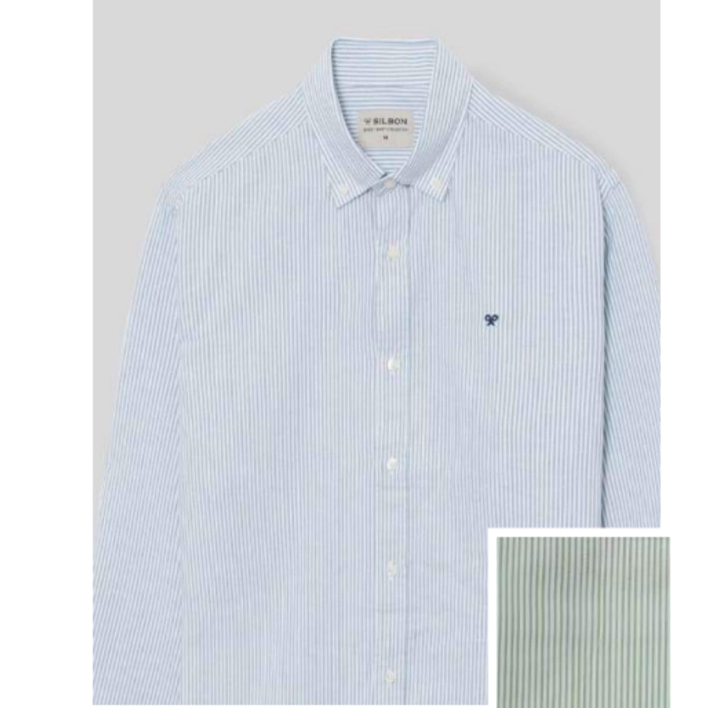 Silbon Camisa Sport Oxford Raqueta Rayas Verde · imagen 5