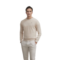 Thumbnail for 129420 Jerseys Silbon Hombre Liso Cuello Redondo Beige