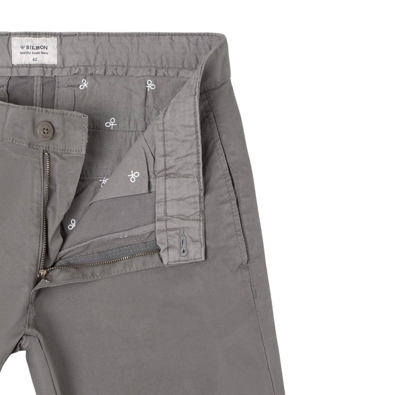 129731 Pantalones Silbon Hombre Sport Chino Gris Oscuro