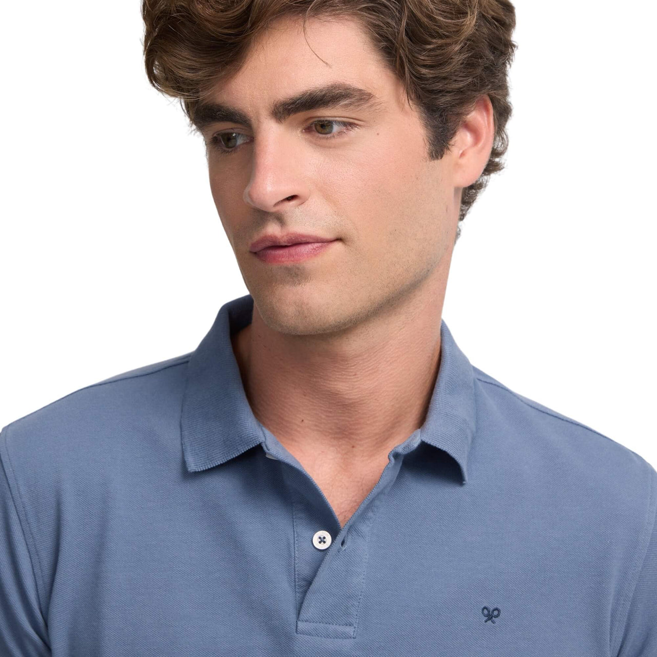 129686 Polos Silbon Hombre Clasico Liso Azul