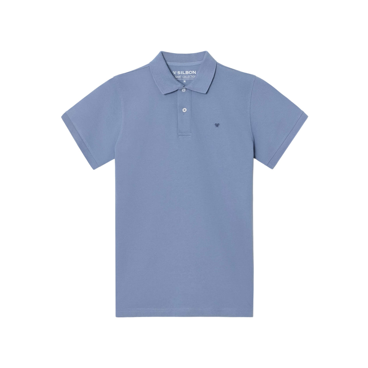 129686 Polos Silbon Hombre Clasico Liso Azul