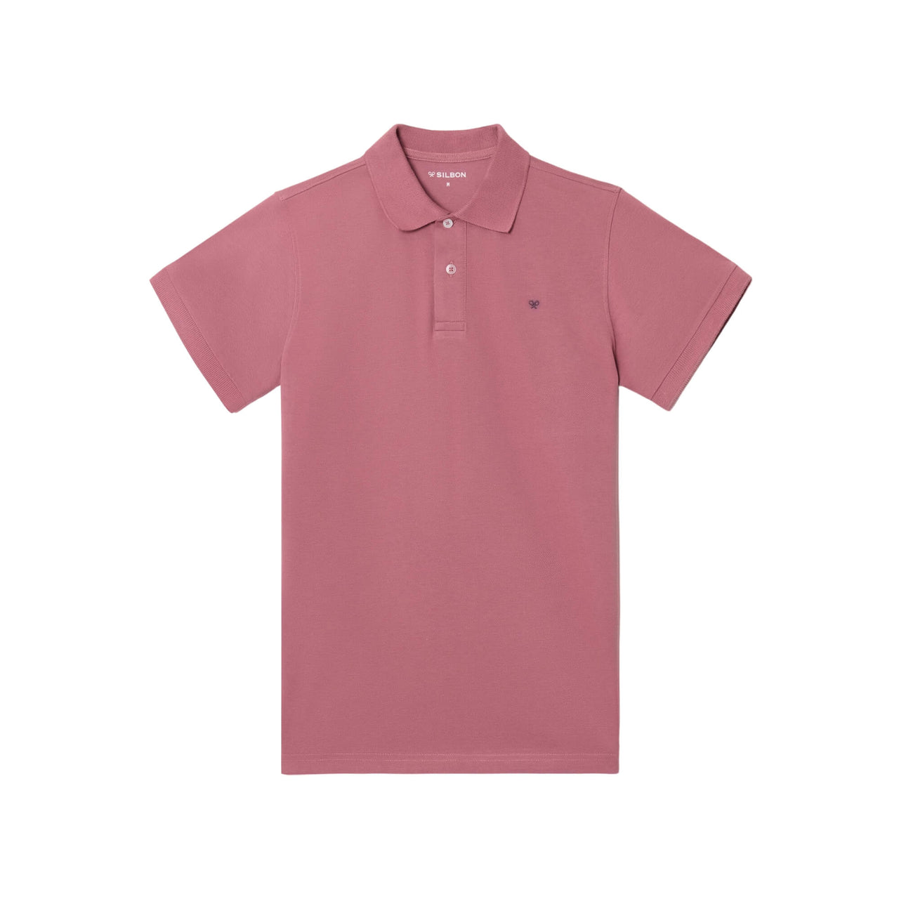 129689 Polos Silbon Hombre Clasico Liso Burdeos