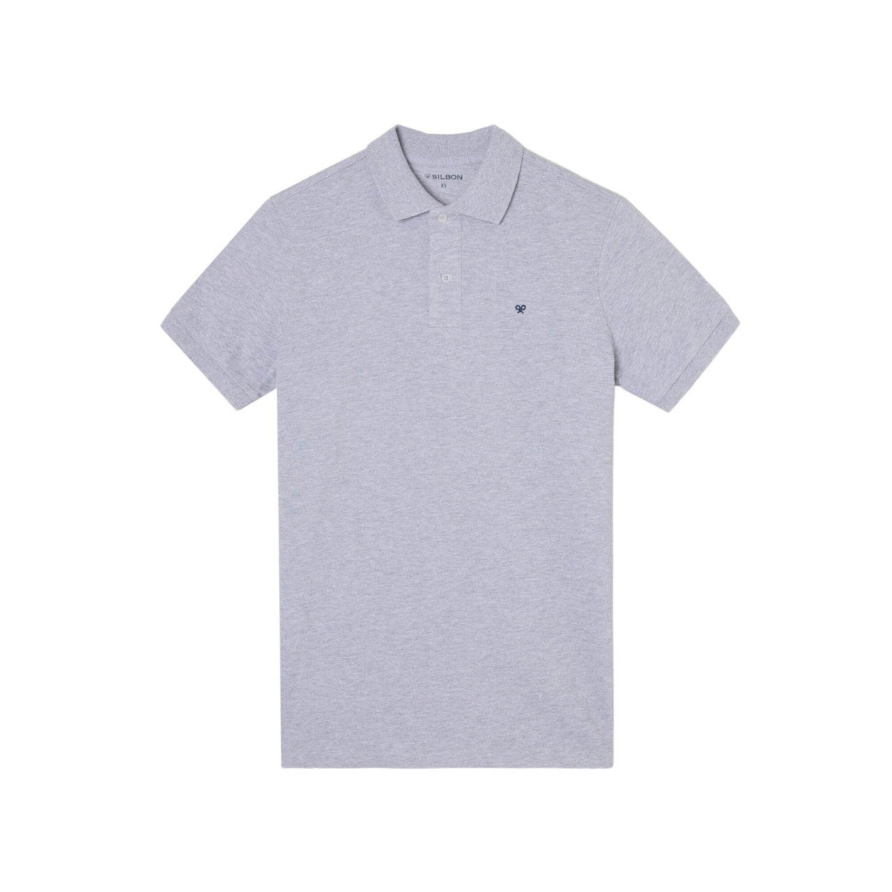 129690 Polos Silbon Hombre Clasico Liso Gris Claro