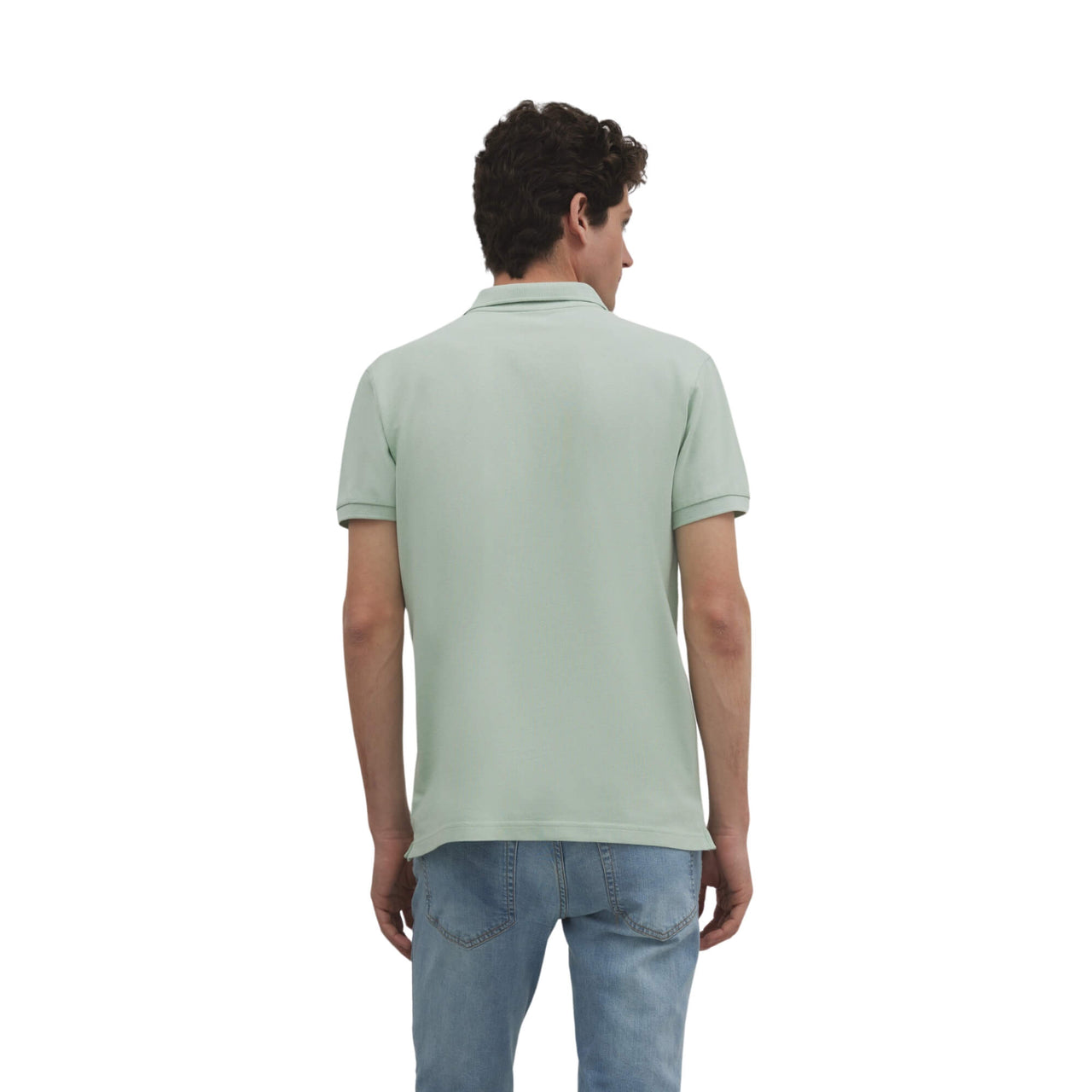 129687 Polos Silbon Hombre Clasico Liso Verde Claro