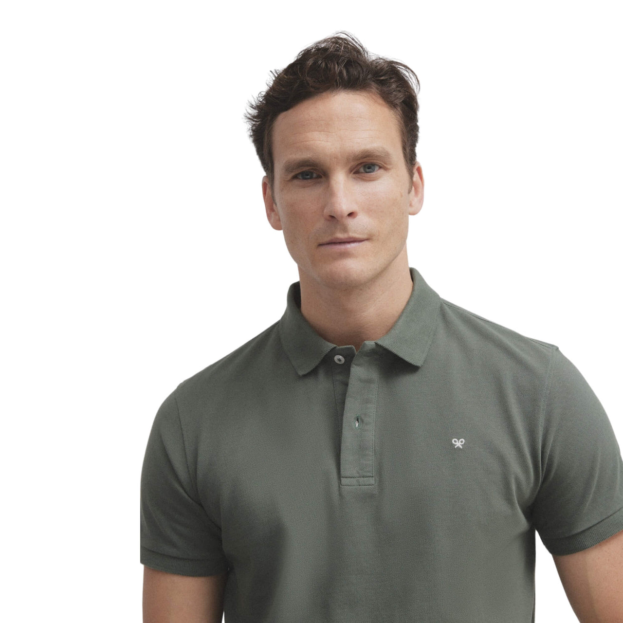 129688 Polos Silbon Hombre Clasico Liso Verde Oscuro