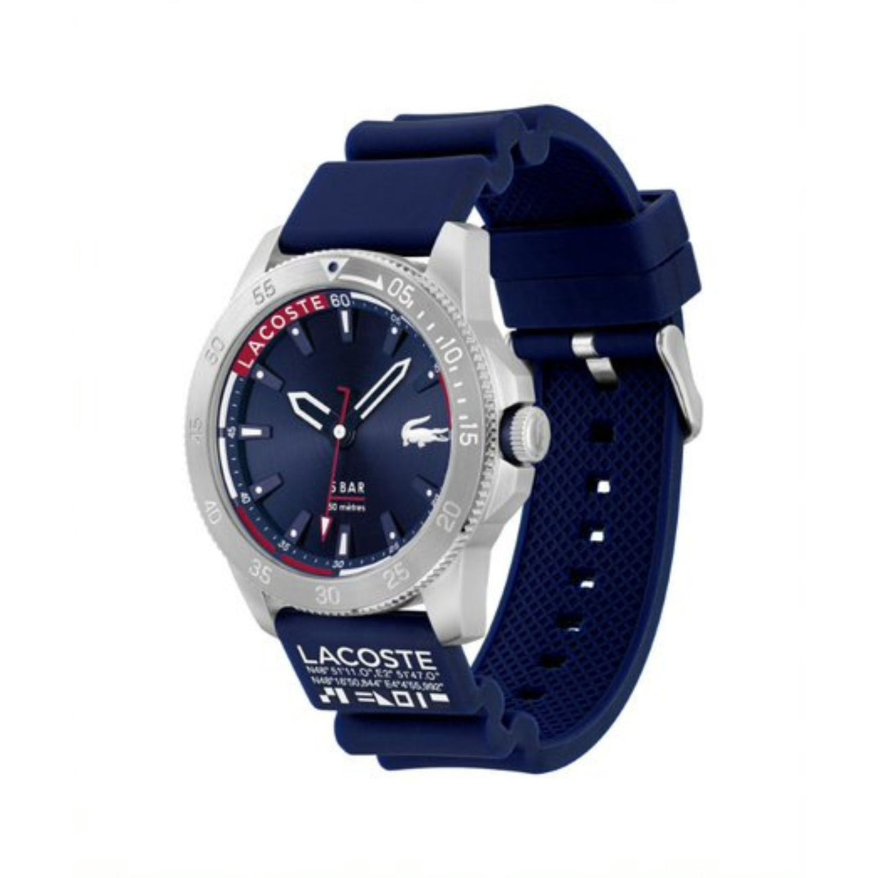 2011202 Relojes Lacoste Hombre Regatta 3 Ag Ac 46Mm Bis Ac Esf Az Osc & Co Sil Az Osc 5Atm