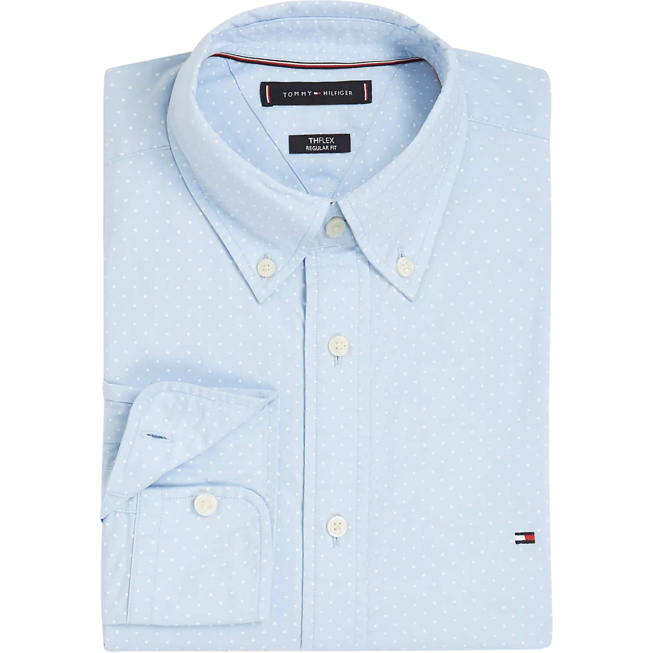 Mw0Mw375540Gz Camisas Tommy Hilfiger Hombre Flex Poplin Polka Dot Rf Shirt