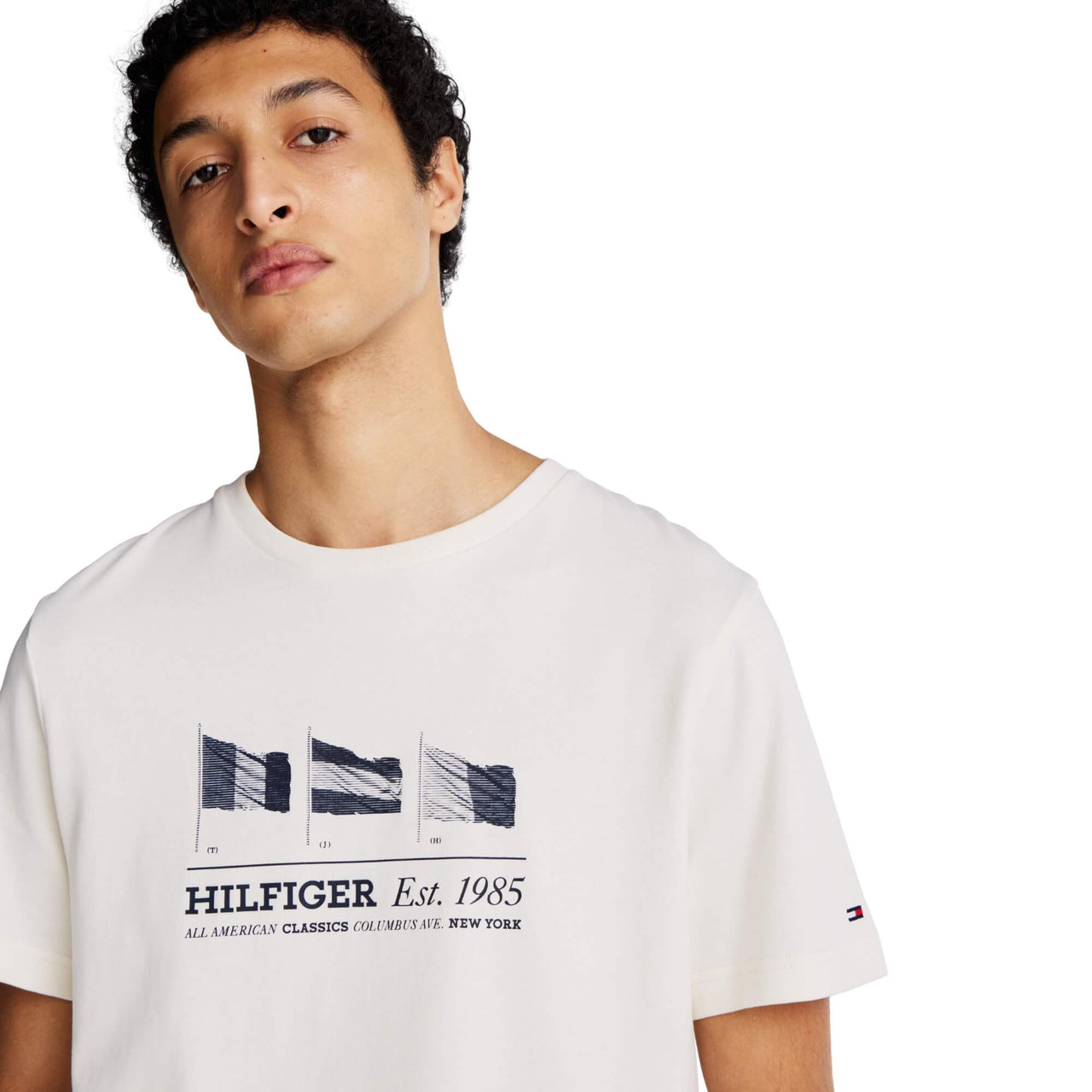 Mw0Mw37439Z00 Camisetas Tommy Hilfiger Hombre Hilfiger Flags Tee