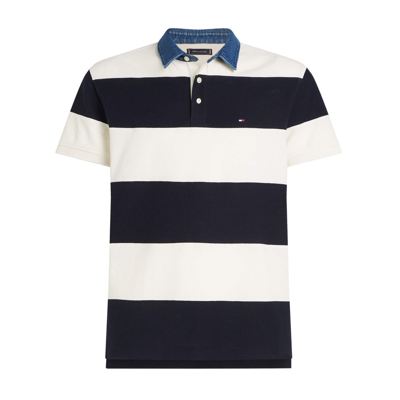 Mw0Mw375150Fb Polos Tommy Hilfiger Hombre Rugby Stripe Relaxed Polo