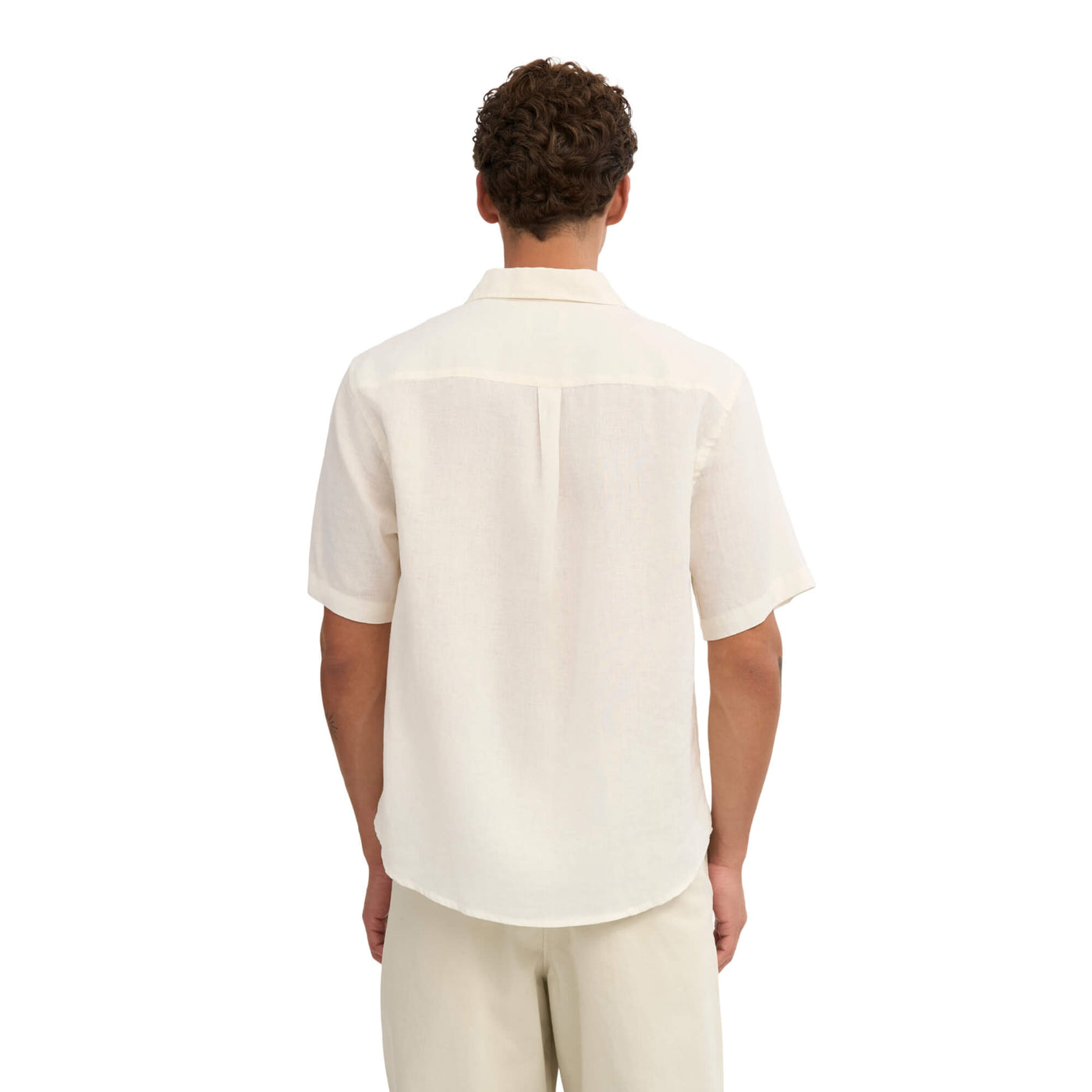 Camisa Colorful Standard Hombre Lino Manga Corta Marfil · imagen 4