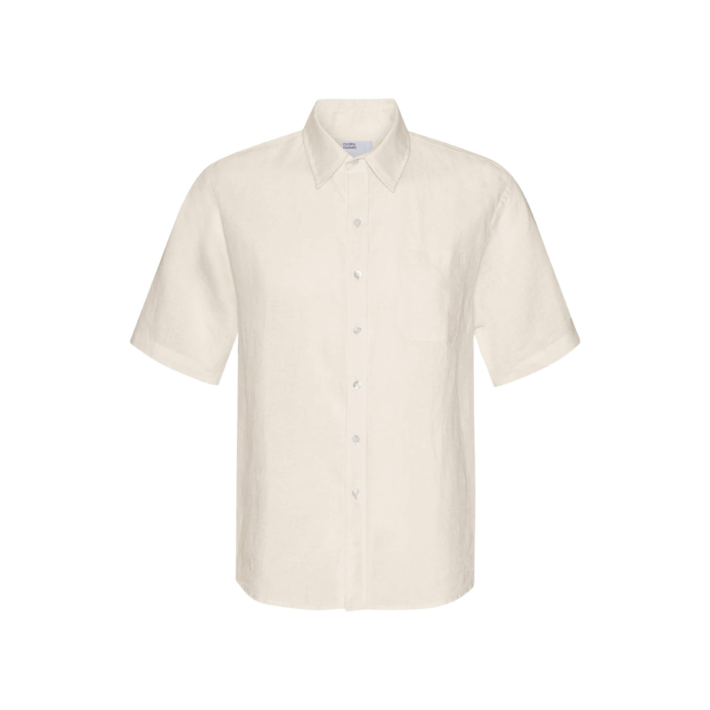 Camisa Colorful Standard Hombre Lino Manga Corta Marfil · imagen 5