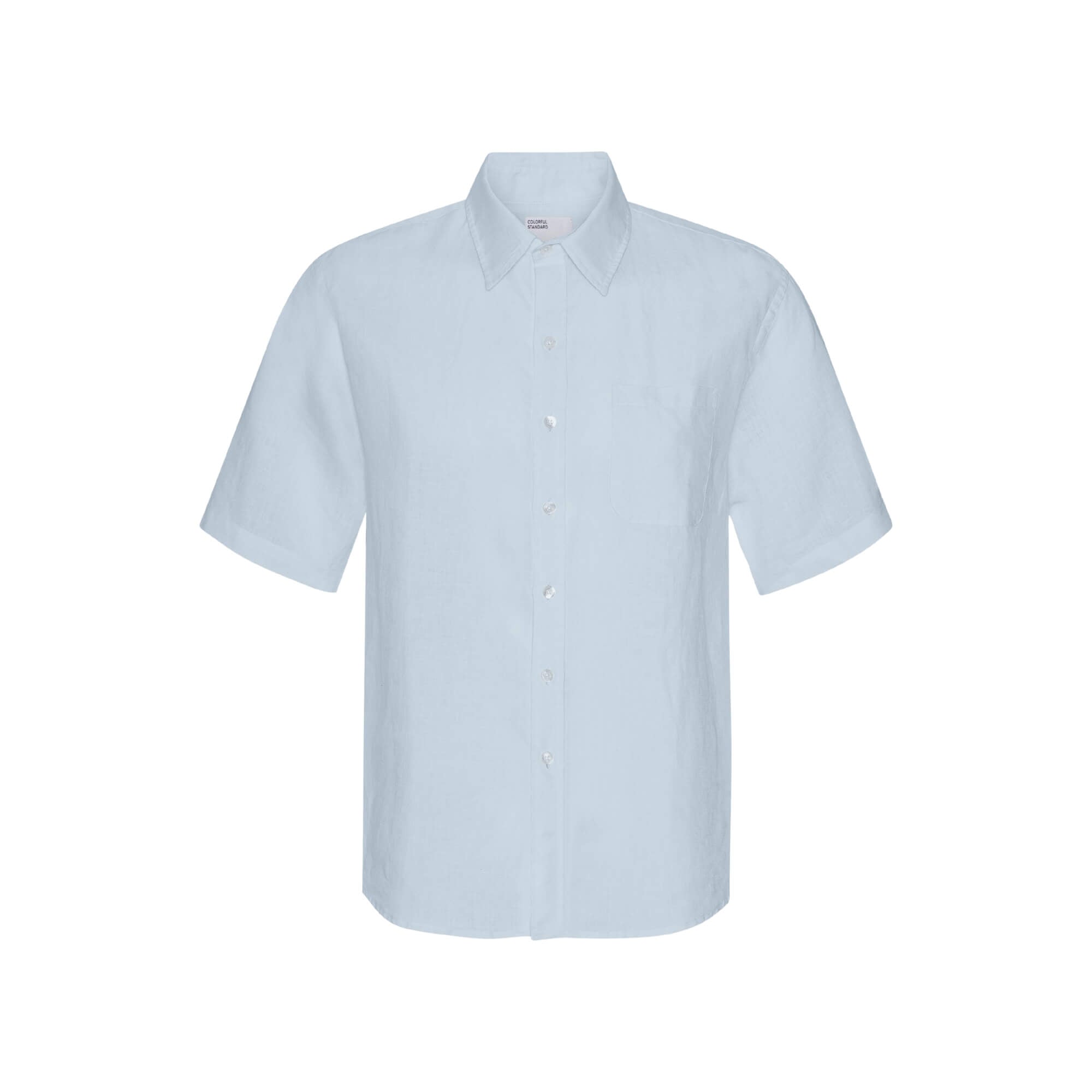 Camisa Colorful Standard Hombre Lino Manga Corta Azul · imagen 5