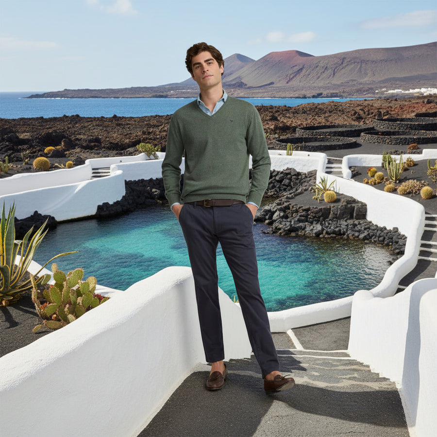 133612 Pantalones Silbon Hombre Chino Casual Azul Marino