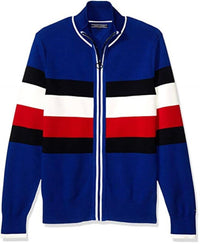 Thumbnail for MW0MW05071 SPORTY COTTON STRIPED ZIPPED SWEATER TOMMY