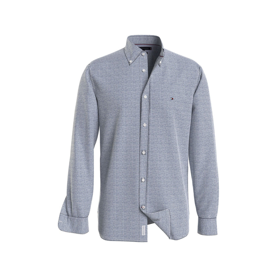 Mw0Mw337760Gy Camisas Tommy Hilfiger Hombre Oxford Basketweave Prt Rf Shirt