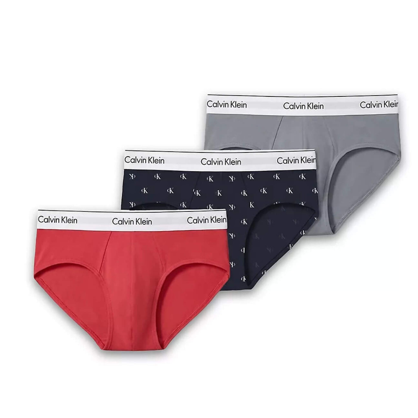 Calzoncillos Calvin Klein Hombre Hip Brief 3Pk · Negro Gris · imagen 2