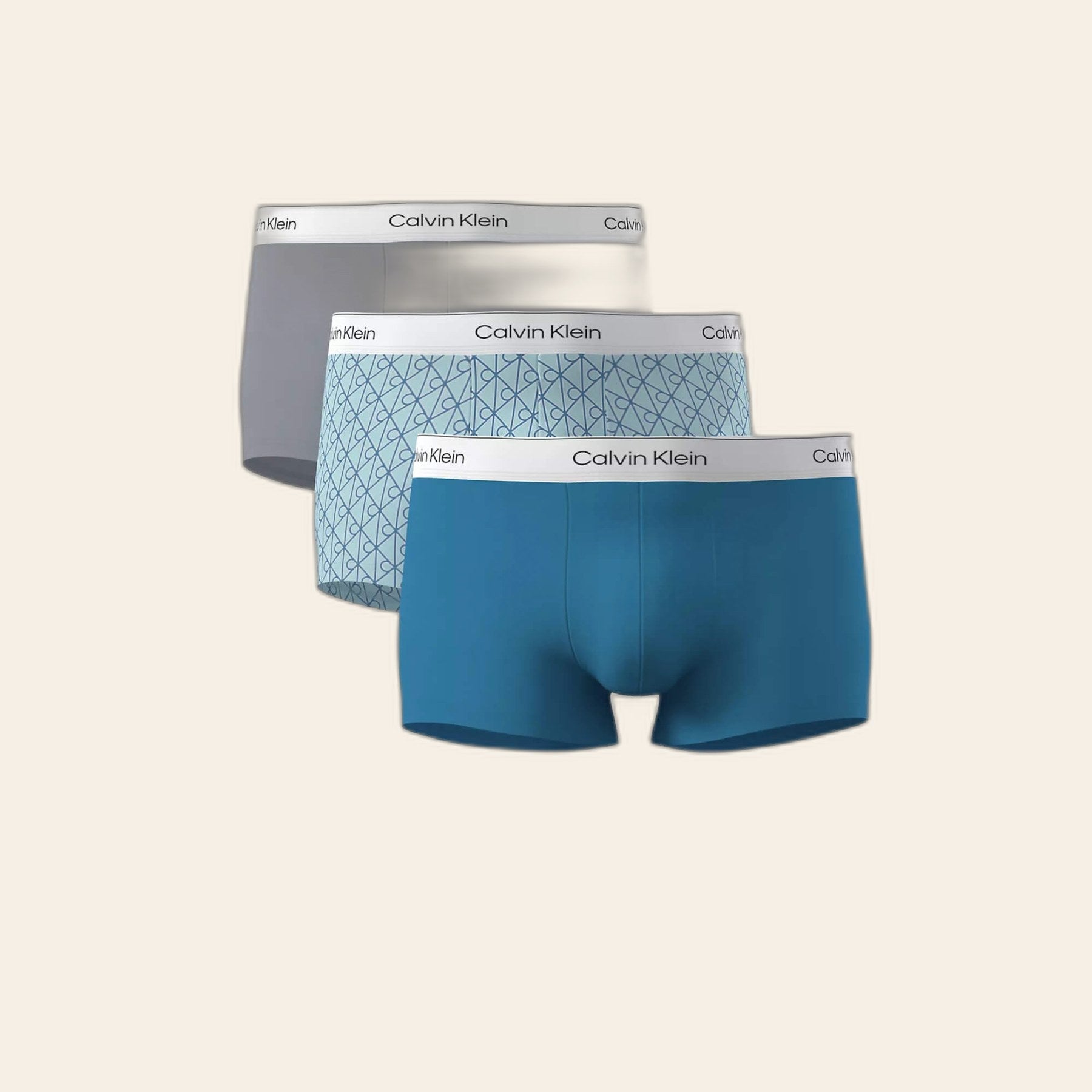 Calzoncillos Calvin Klein Hombre Low Rise Trunk 3Pk · Negro Gris · imagen 6