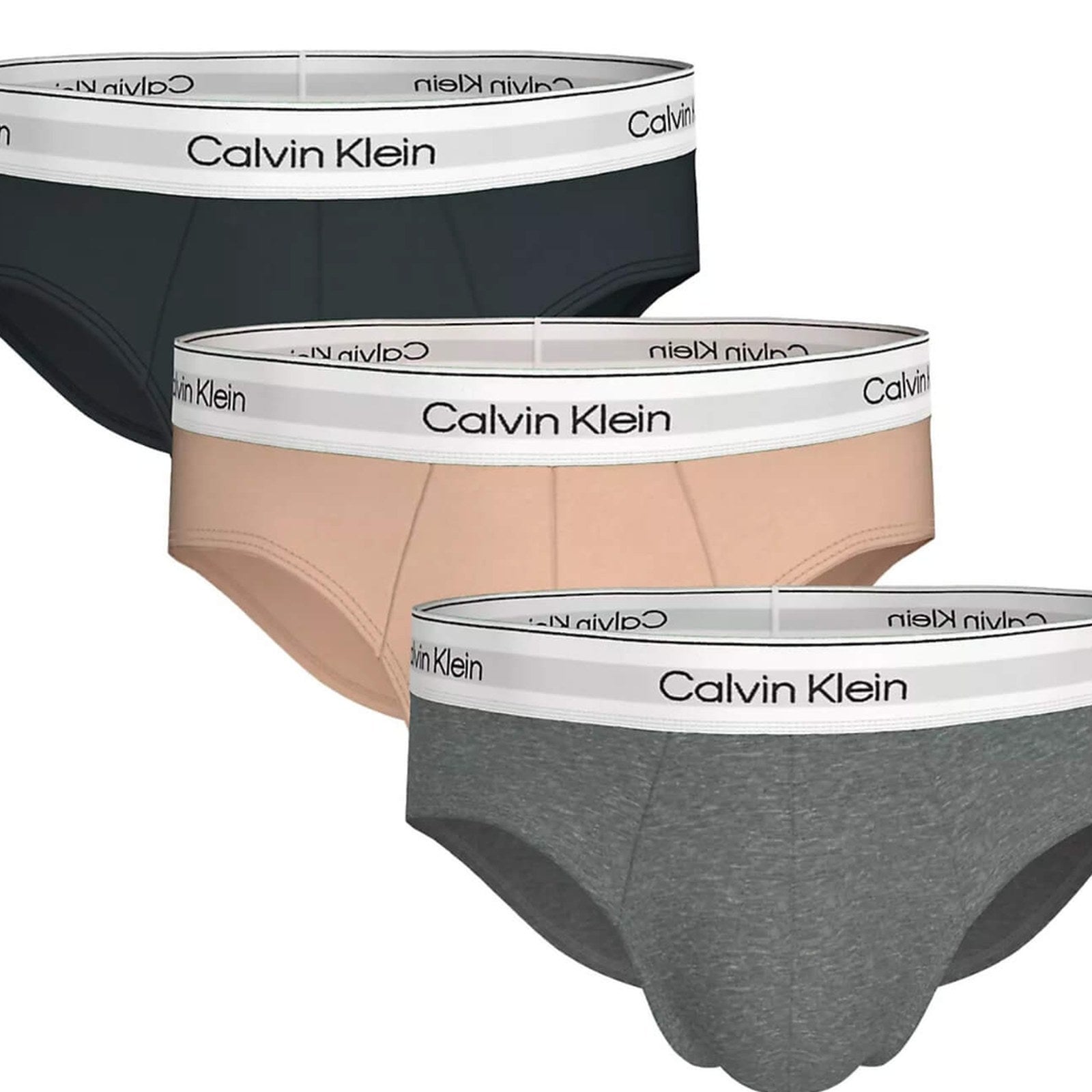 Calzoncillos Calvin Klein Hombre Hip Brief 3Pk · Negro Azul marino · imagen 14
