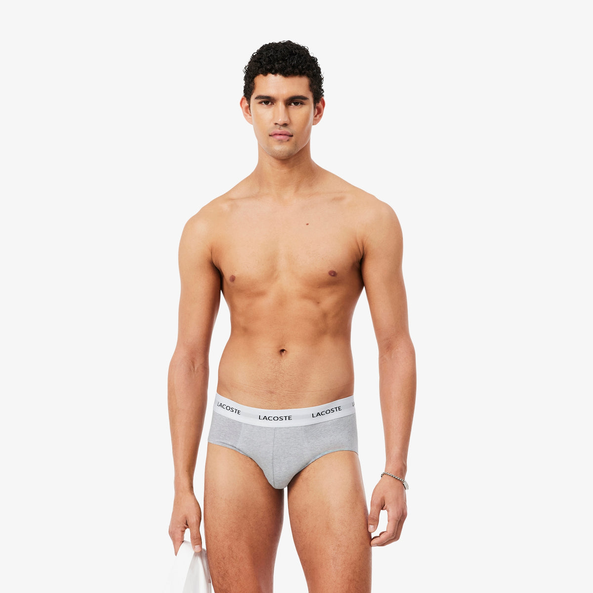 Pack 3 Slips Algodón Stretch Negro/Blanco-Gris Jaspeado 8H5702 | Lacoste · imagen 1