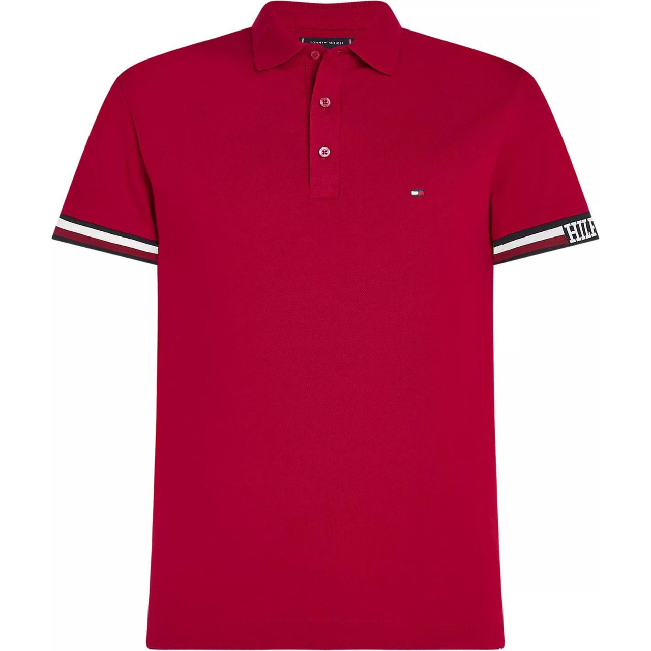 Mw0Mw33585Xjv Polos Tommy Hilfiger Hombre Monotype Flag Cuff Slim Fit Polo