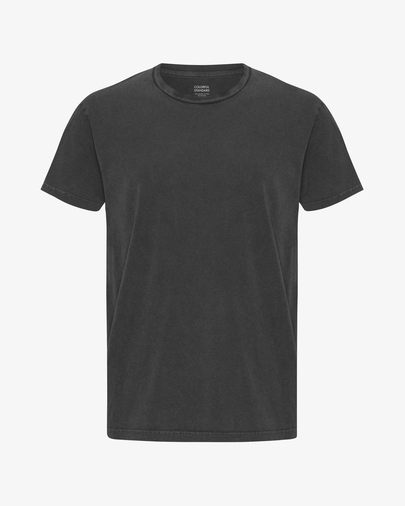 Camiseta Clasica Organica Negro Desgastado | Colorful Standard