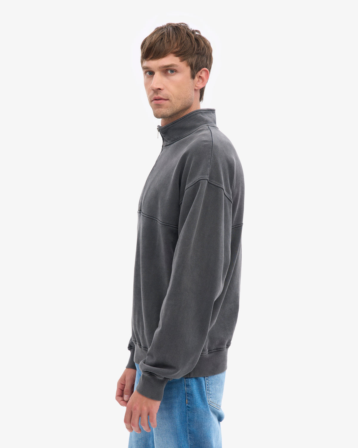 Jersey Quarter Zip Organico Negro Desgastado | Colorful Standard · imagen 3