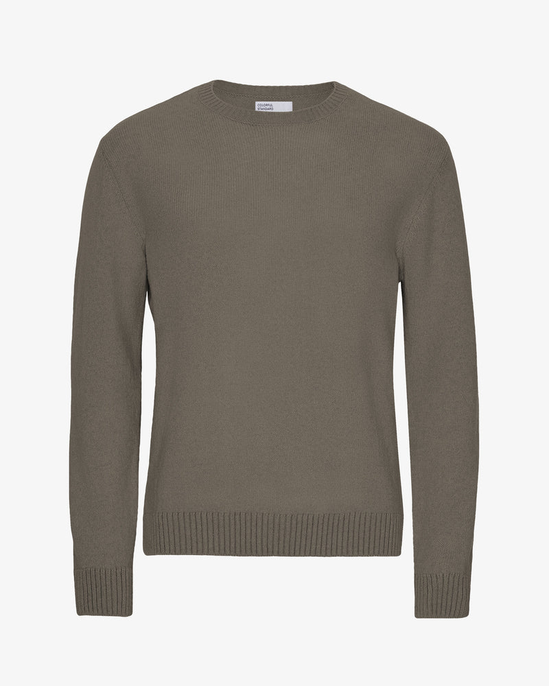 Jersey Cuello Redondo Lana Merino Verde Oliva Empolvado | Colorful Standard
