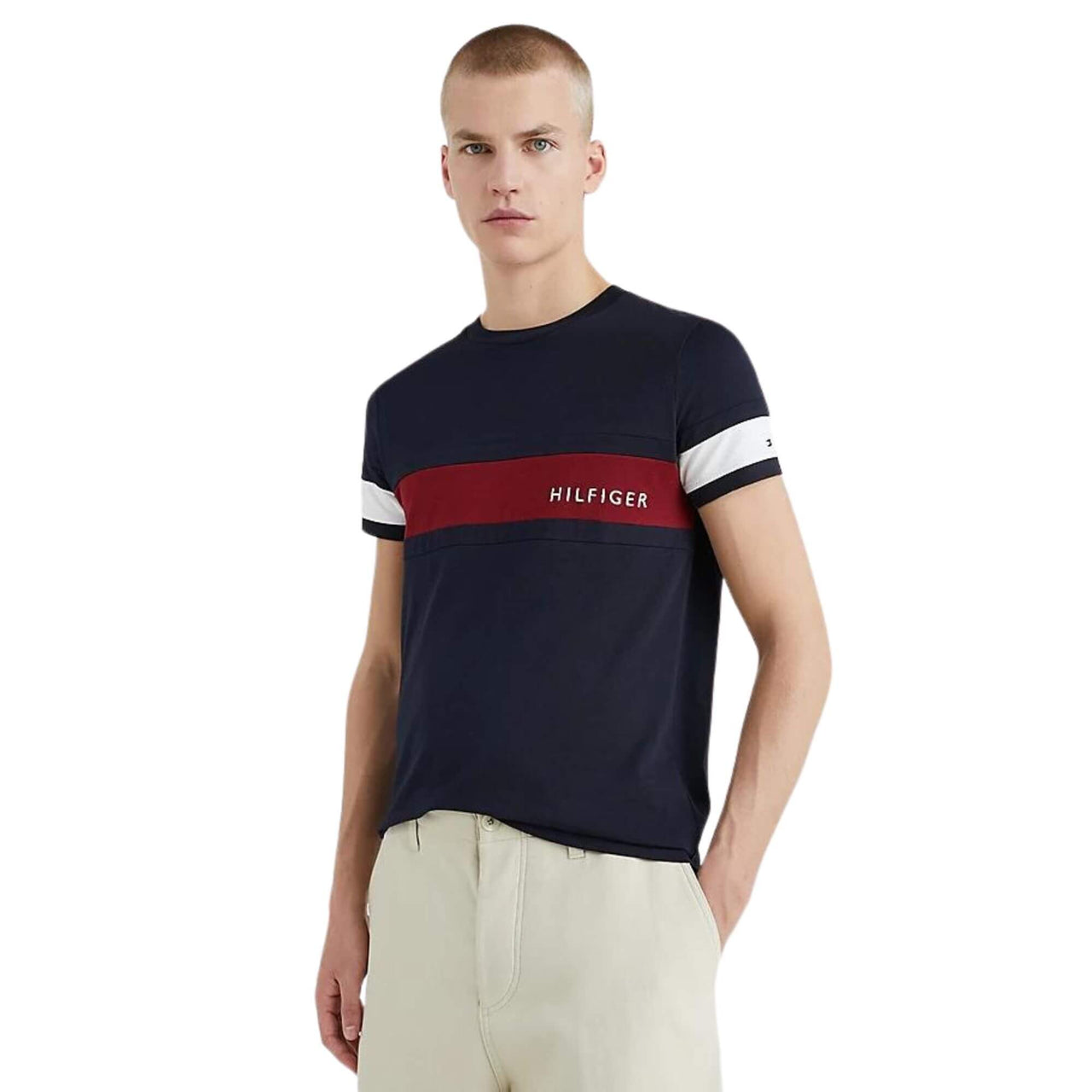 Mw0Mw29282Dw5 Camisetas Tommy Hilfiger Hombre Colorblock Placement Tee